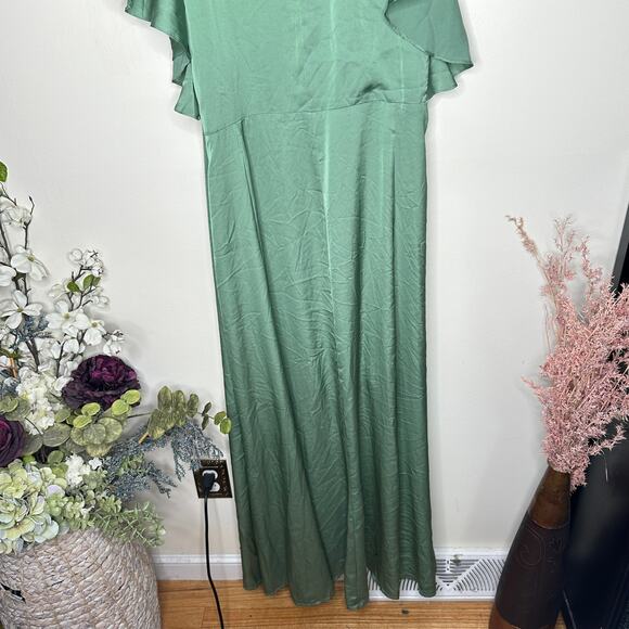 MODCLOTH x HUTCH Satin Wrap Dress Basil Green Sz 1X {OO30} - Picture 5 of 7